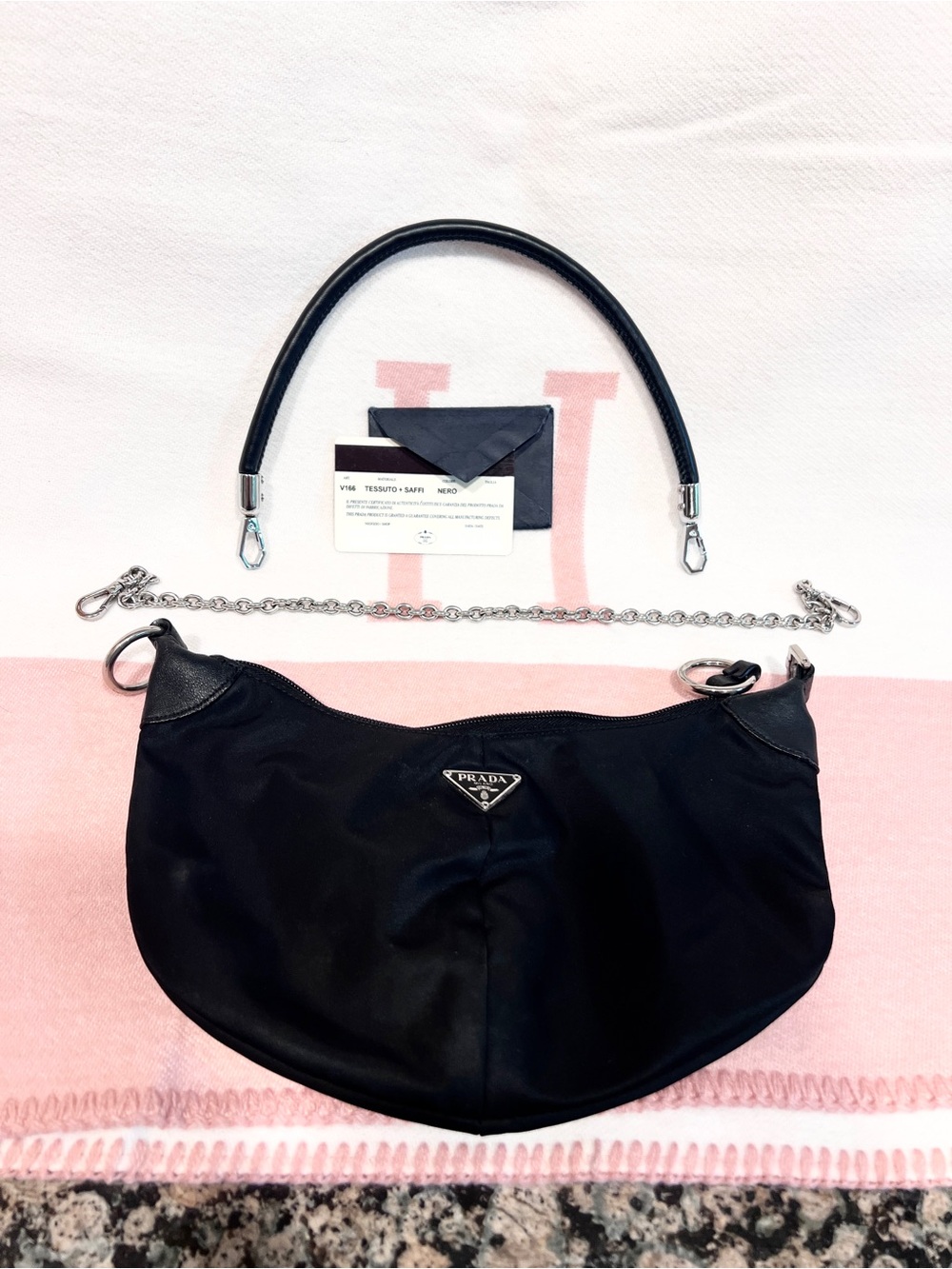 Prada⭐️🌟Black Nylon Shoulder Hobo with Silver Hardware! - Picture 3 of 16